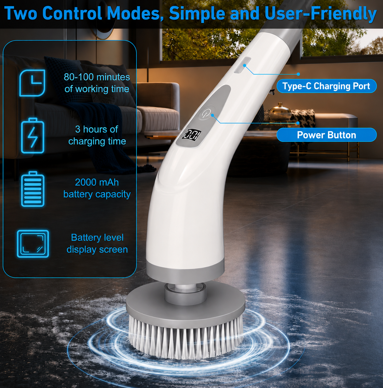 GrimeBeGone Electric Spin Scrubber